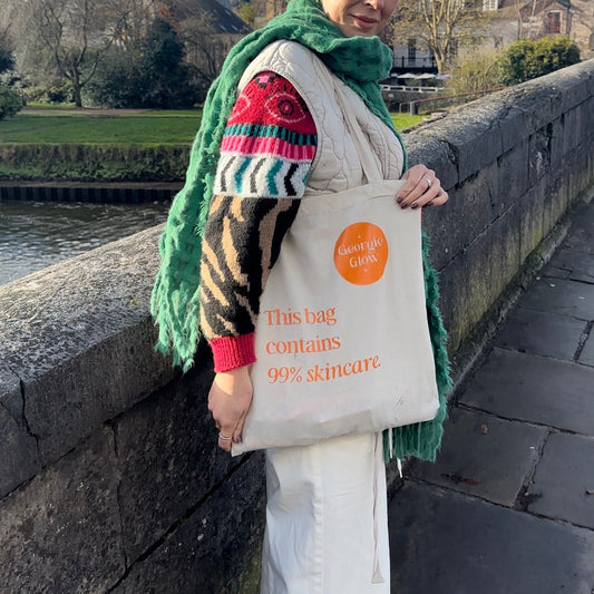 “This bag contains 99% skincare” Organic CottonTote Bag